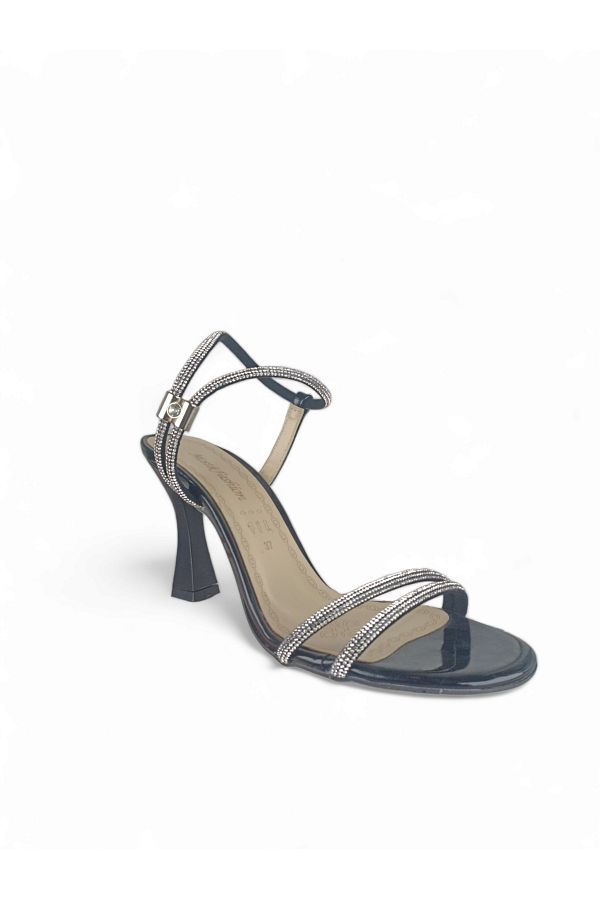 Black silver shoes evening online