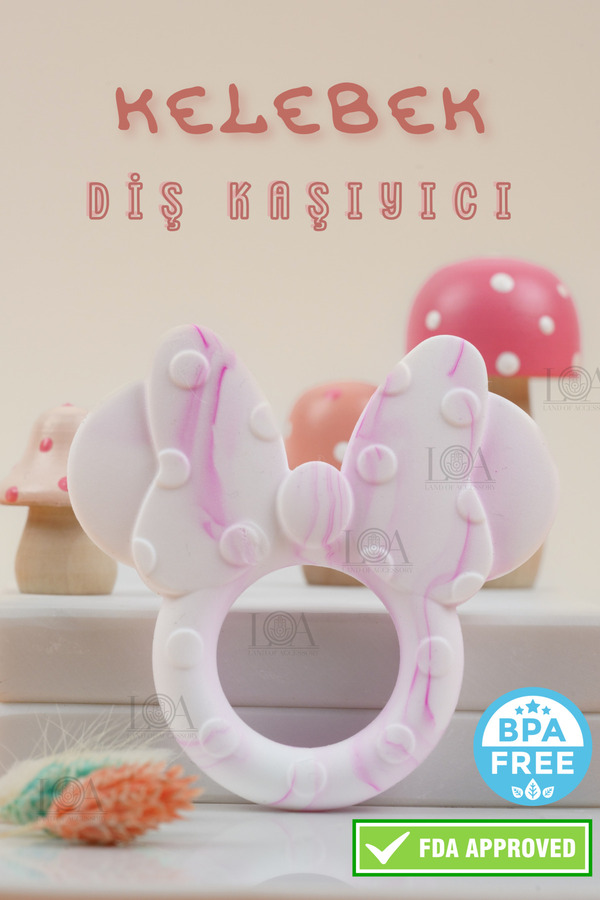 LANDOFACCESSORY Kelebek Bebek Diş Kaşıyıcı - Diş Fırçası - Bpa Free Silikon Diş Kaşıyıcı