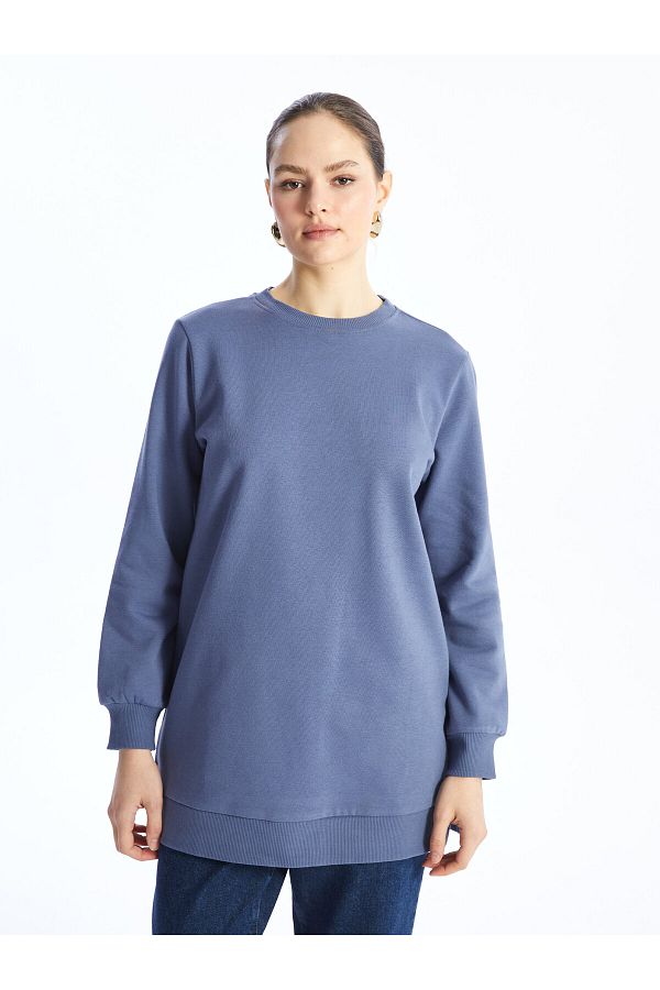 LC Waikiki Women s Sweatshirt Tunic Crew Neck Solid Long Sleeve Trendyol