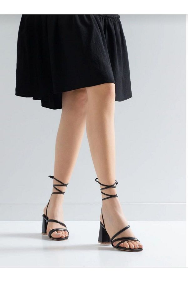 Fashion feet Women s Strappy And String Heeled Shoes Sandals Evening Dress Wraparound Ankle Tie Trendyol