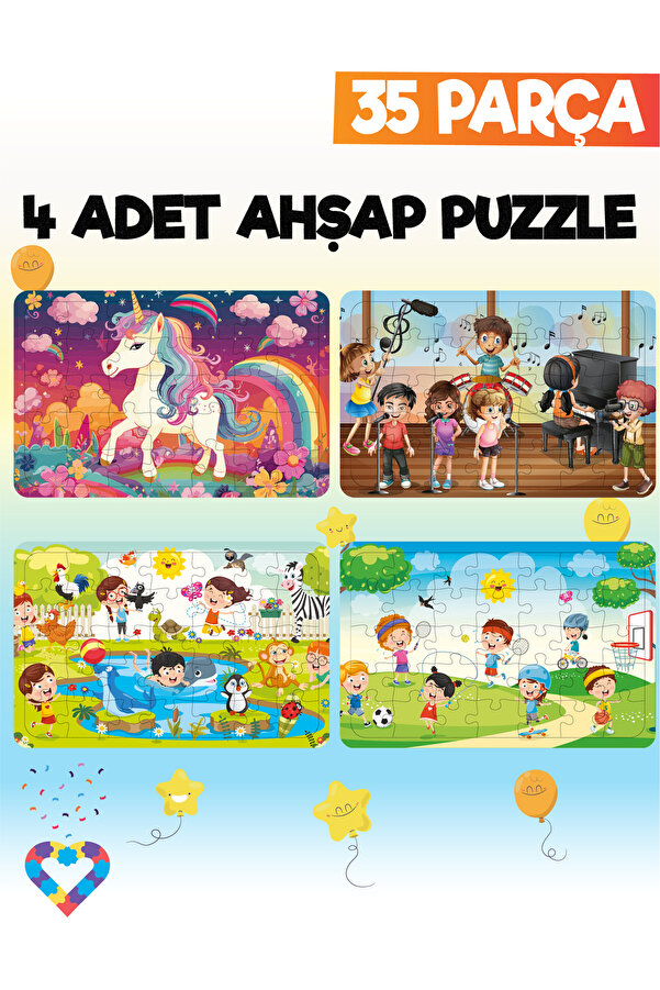 esatoys 35 Parçalı Montessori Ahşap Puzzle – 5-6 Yaş Eğitici Oyuncak