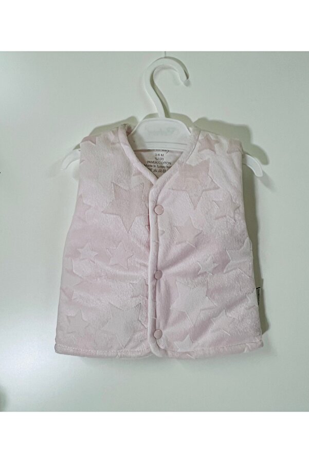 Kidstrend 0-9 ay bebitof kız erkek bebek yıldızlı pelüş yelek %100 pamuk