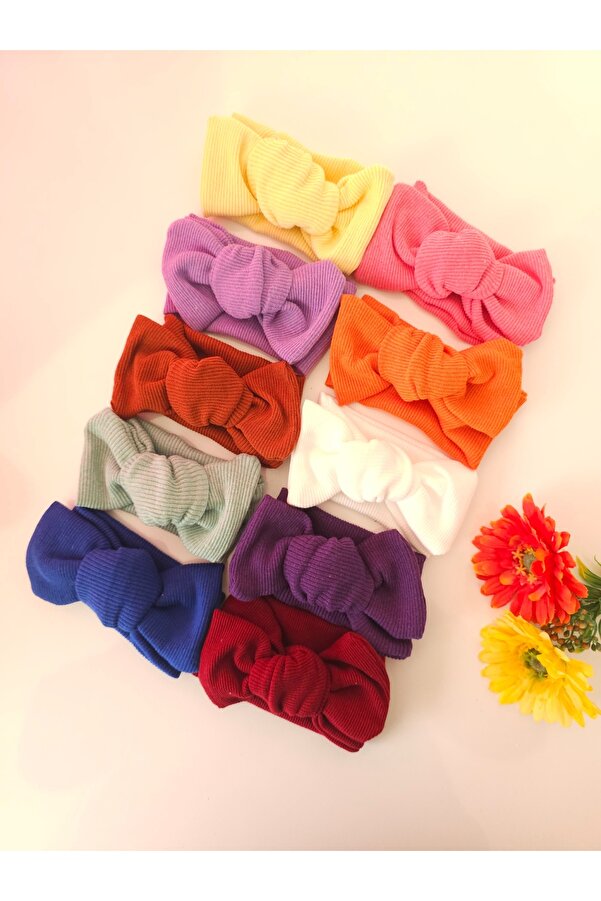 SeherBebeButik Kız Bebek & Çocuk Kaşkorse 10'Lu Bandana Set
