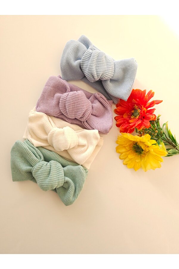 SeherBebeButik Kız Bebek & Çocuk Kaşkorse 4'Lü Bandana Set
