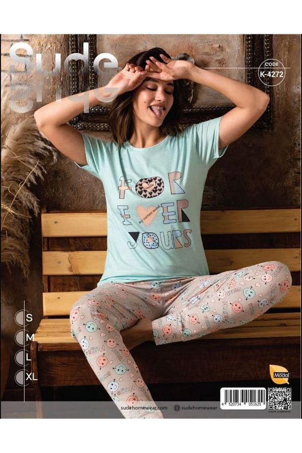 Sude K 4272 Modal Short Sleeve Women s Pajamas Set Trendyol