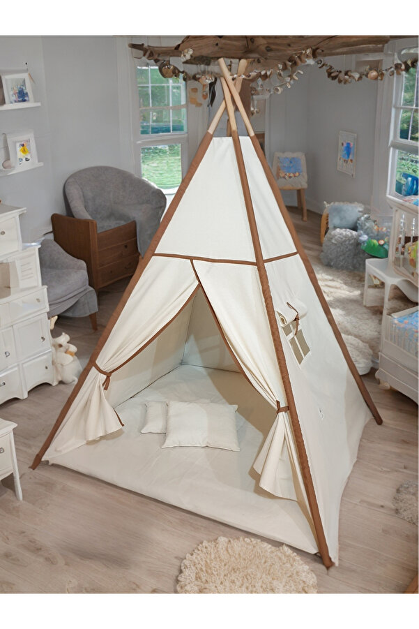 YHH Kids GrandeTent XL Çocuk Oyun Çadırı LED Işıklı Kızıldereli Çadırı Oyun Evi Minder ve Yastıklı