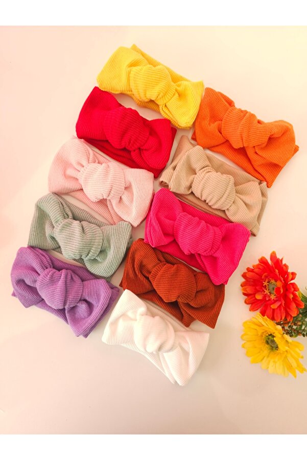 SeherBebeButik Kız Bebek & Çocuk Kaşkorse 10'Lu Bandana Set