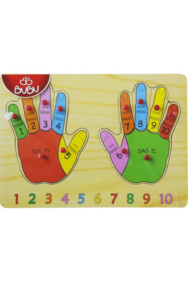 Bubu Ahşap Puzzle Parmaklar 30 X 21,5 X 0,8 Cm 12 Parçalı +3 Yaş