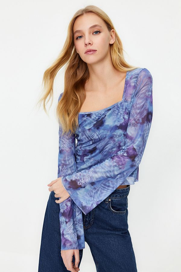 Trendyol Collection Multicolored Flare Sleeve Tie Detailed