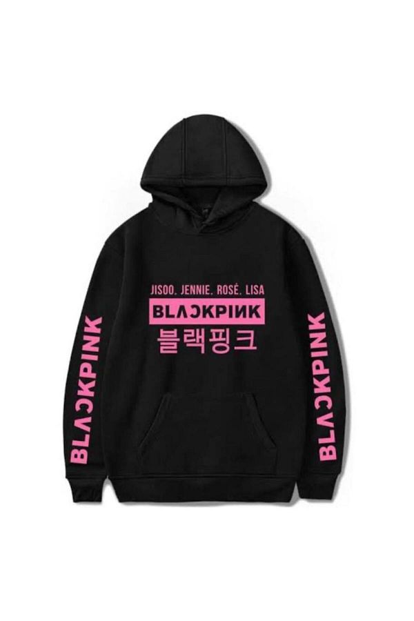 Gofeel Black K Pop Black Pink Jisoo Jennie Rose Lisa Hooded Sweatshirt Trendyol