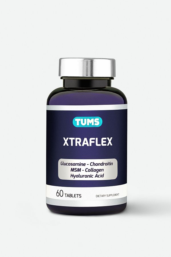 Tums-Xtra Flex Glucosamine Chondroitin Msm Hyaluronic Acid Boswellia 60 Tablets 1