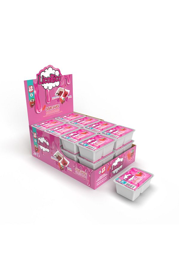 LOOP LİCORİCO-Liquorice Sour Souce 20 Gr Sour Sauce Stick Candy Strawberry Flavored - 24 Pcs 1