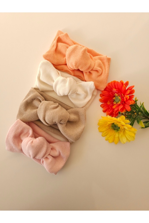 SeherBebeButik Kız Bebek & Çocuk Kaşkorse 4'Lü Bandana Set