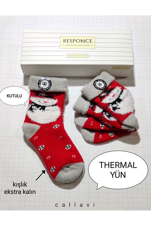 CALLAVI-Thermal wool towel Christmas socket 2 pairs with box 1