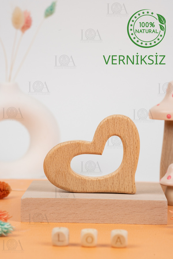LANDOFACCESSORY Ahşap Diş Kaşıyıcı - Diş Rahatlatıcı - Natural Verniksiz Diş Kaşıyıcı