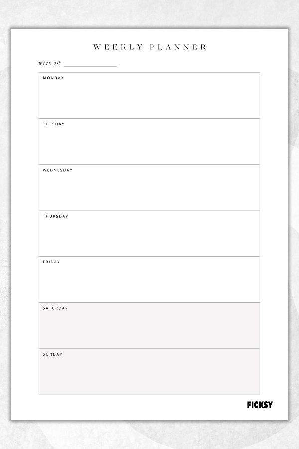 Ficksy-Weekly Planner - A4 Size To Do - 30 Sheets - Weekly Planner 1