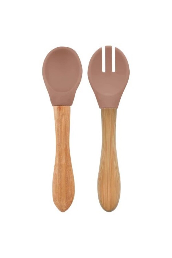 OiOi Mama Kaşığı ve Çatal Seti Woody Brown