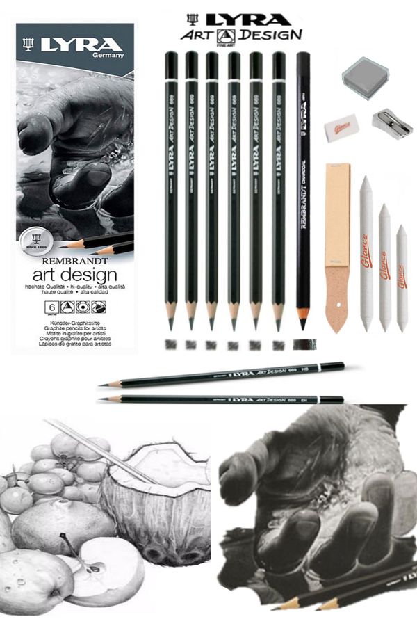 GLANCE-Lyra Art Design Graduated Charcoal Sketch Professional Drawing Set 1