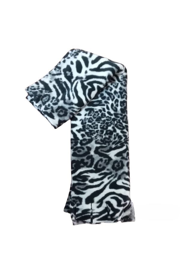 LinaByUgurr Zebra Patterned Women s and Men s Fleece Scarf Fleece Camisole 40x180 cm Trendyol