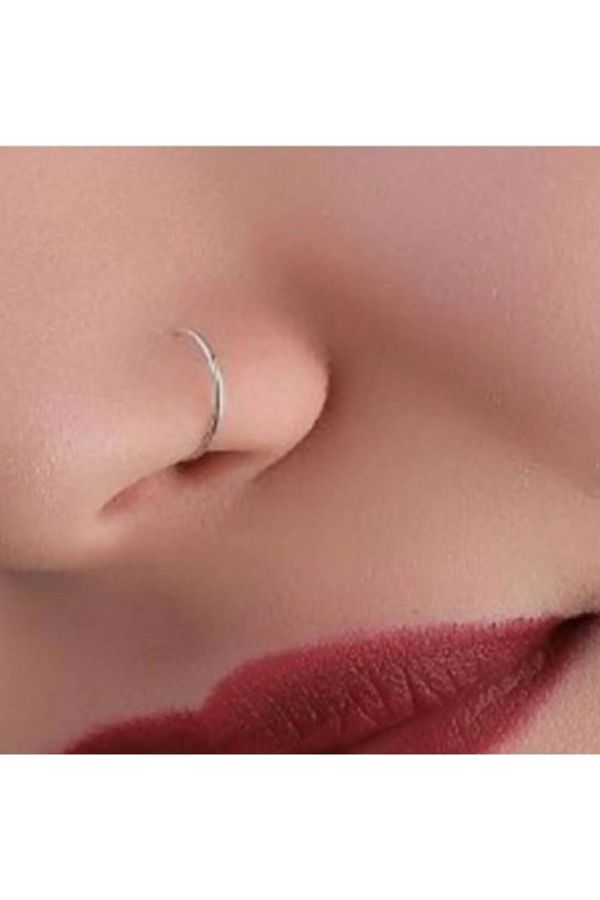 Classy Non Perforated Nose Piercing for Nose Ear and Cartilage Fake Piercing Unisex 10MM 6PCS Trendyol