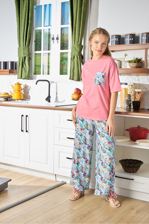 angels secret Viscose Women s Daily Dressing Gown with Dowry Fleece Shorts Summer Capri Pajamas Set Trendyol