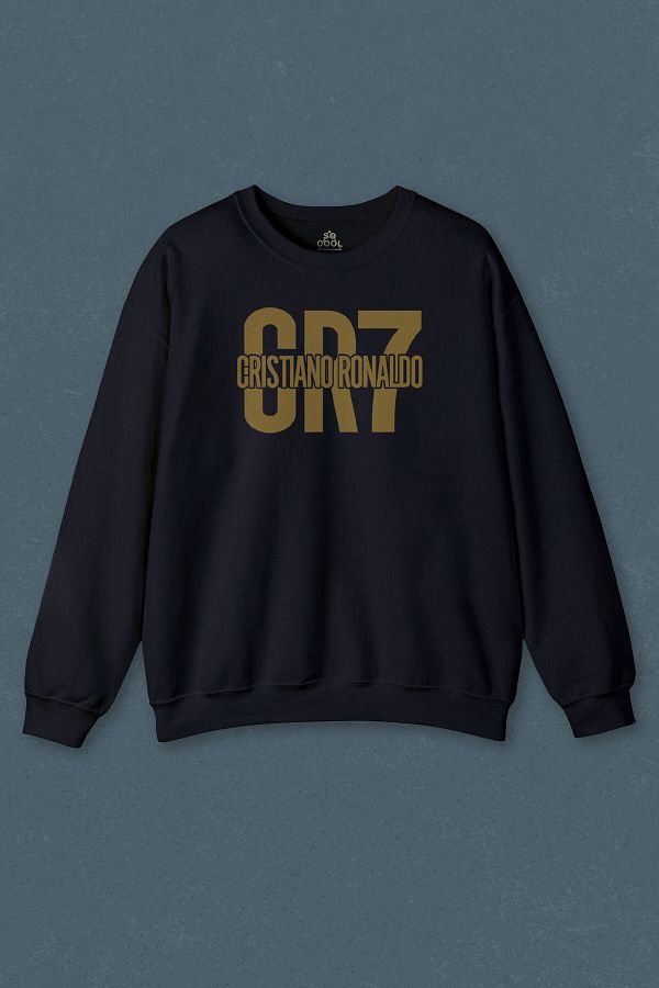 so cool Navy Blue Sweatshirt Printed Cristiano Ronaldo Best Footballer Printed Unisex Sweat Trendyol