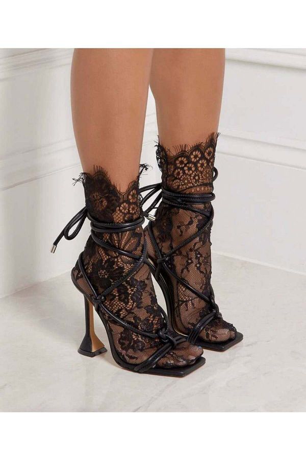 Lace socks for heels deals