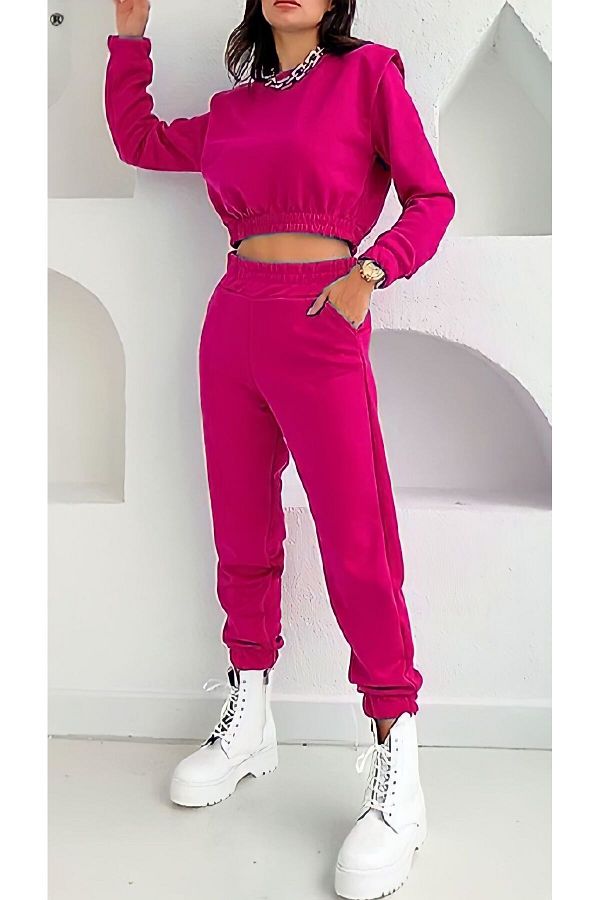 Open shoulder tracksuit on sale