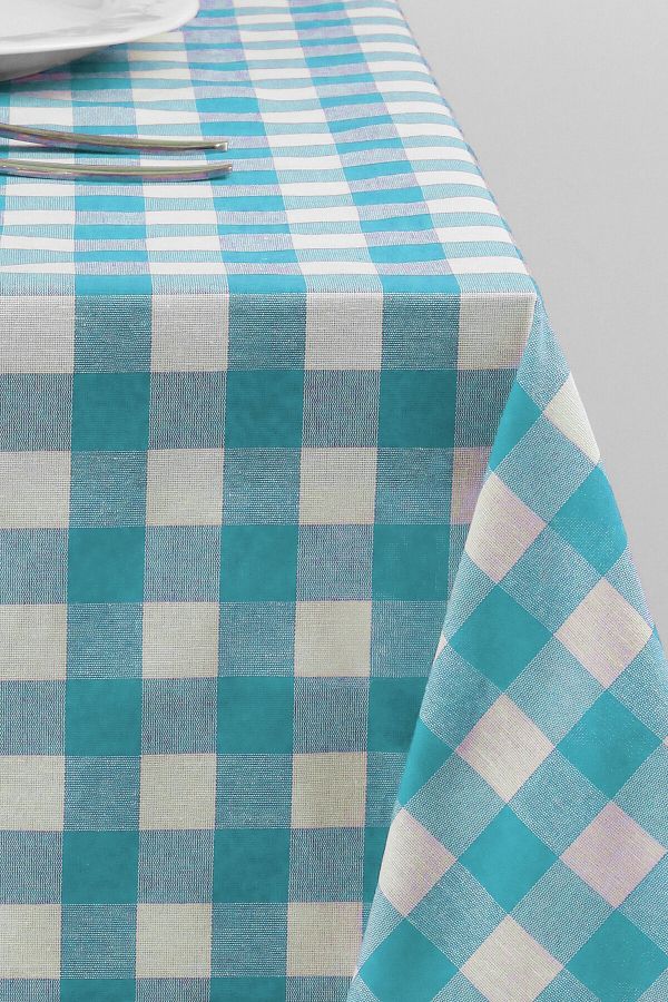 Soft Kare 100x170 Turquoise Large Plaid Checkered Picnic Blanket with Size Options Trendyol