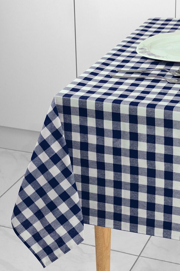 Soft Kare Navy Blue Large Plaid Checkered Picnic Blanket with Size Options Trendyol