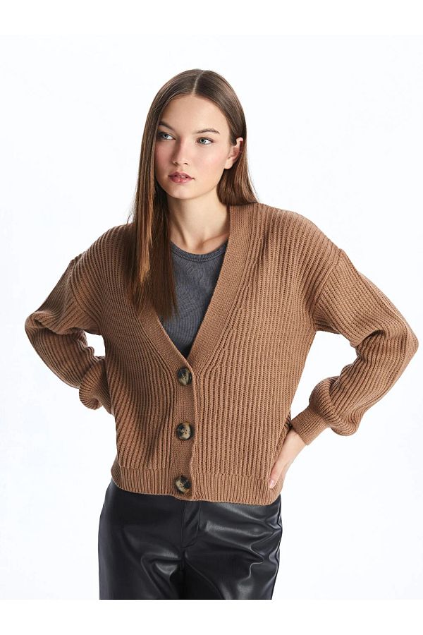 LC Waikiki Lcw Casual V Neck Long Sleeve Women s Knitwear Cardigan Trendyol
