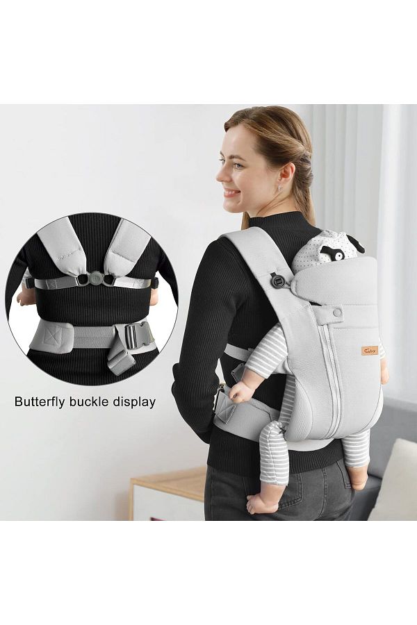 Baby carrier with zipper clearance