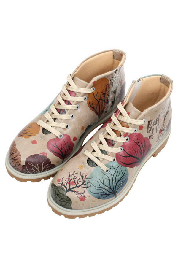 Dogo Women's Vegan Leather Multicolored Zippered Short Boots