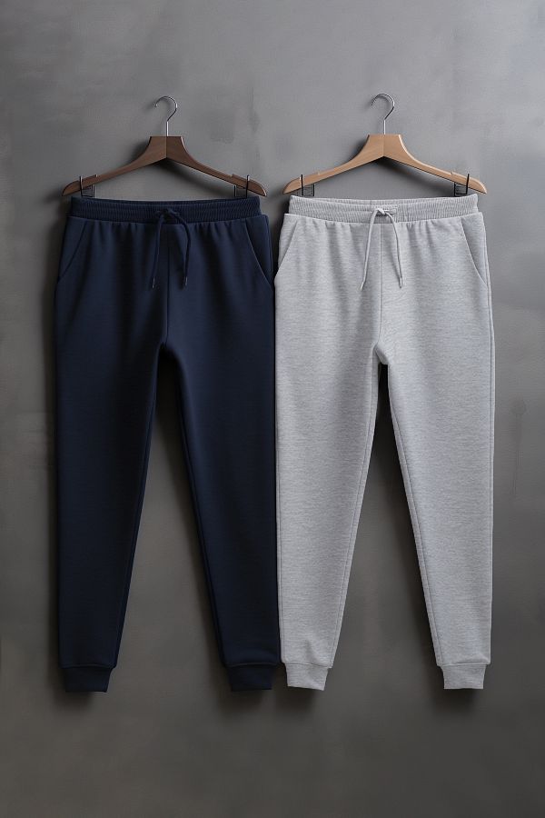 Trendyol Collection-Marineblau 2er-Pack - Jogginghose mit normalem Schnitt und Gummibein TMNAW22EA0279 1
