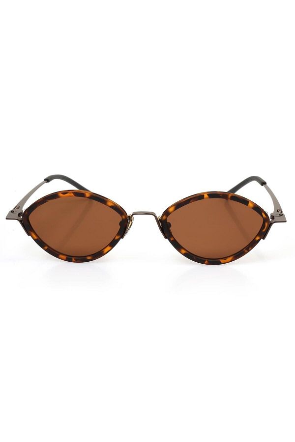 TomyHelf-Brown Lens Leopard Framed Women's Sunglasses 1