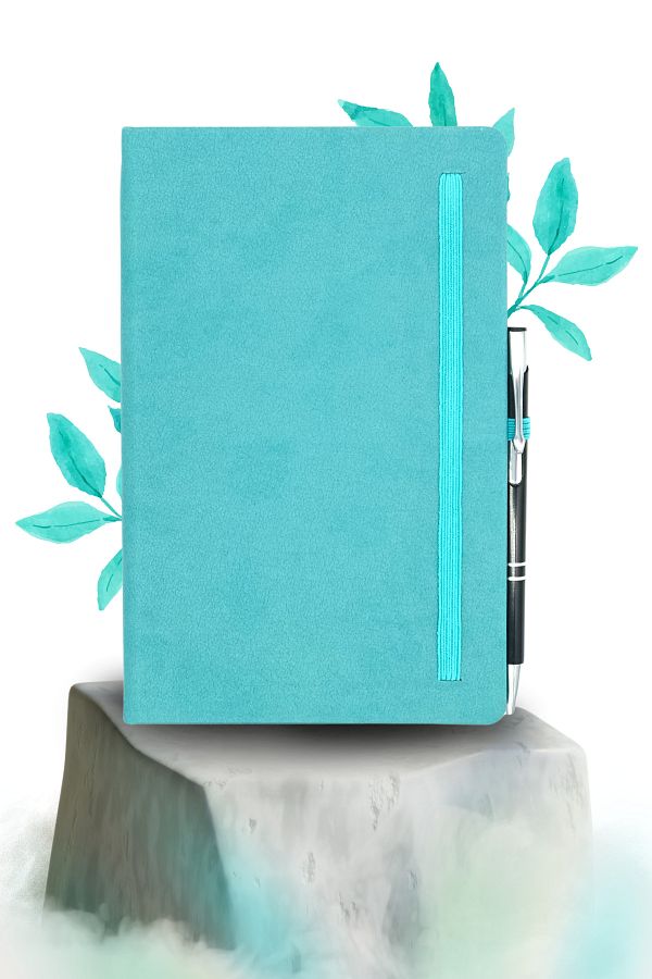 Copyder-Turquoise Notebook Hard Cover Thermo Leather Notebook Planner 224 Pages 1