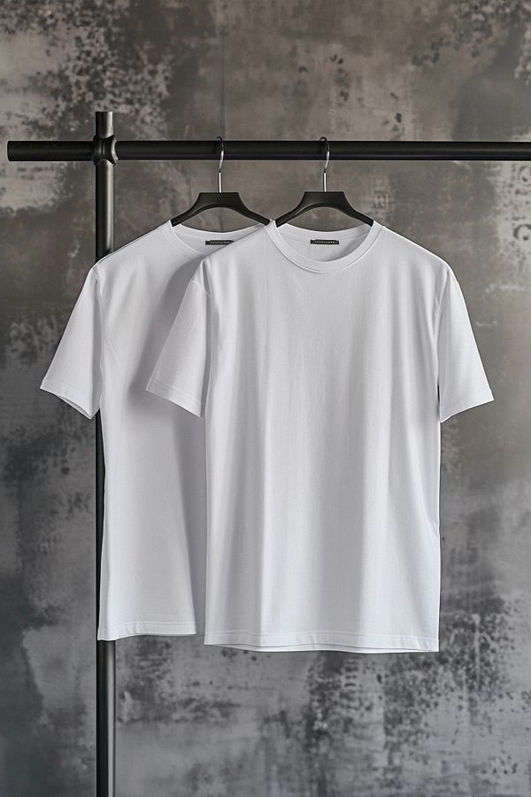 Trendyol Collection-Футболка з тонкою шиєю з бавовни 100 бавовна 2 пакета з коротким рукавом TMNSS19BO0071 1