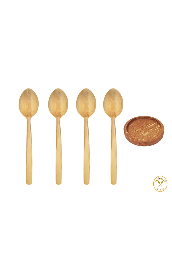 İKİ KAŞIK Dört Adet Şimşir Mama Kaşığı Ve Kaşıklık, 19 Cm Şimşir Kaşık, Tahta Kaşık, Ahşap Kaşık