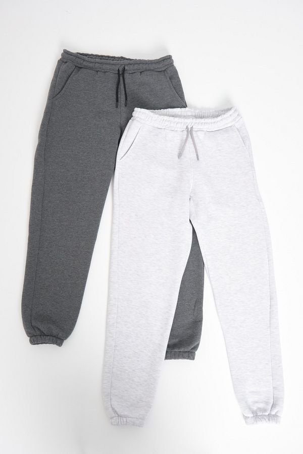 Four Man 2 PCS Jogger Sweatpants 100 Cotton Ankle Elastic Trendyol