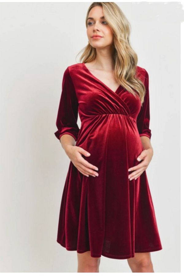 MERRA VELVET MATERNITY DRESS Trendyol