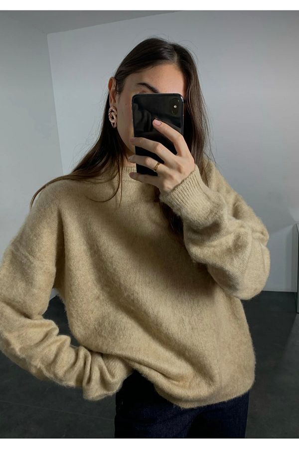 My Blog-Damen-Markenmodell Camel Basic Soft Sweater 1