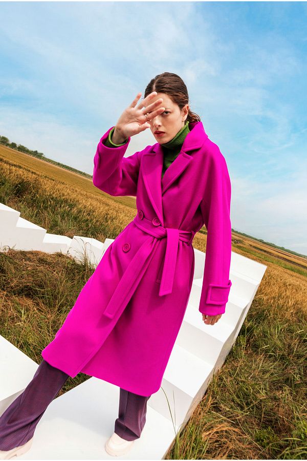 Fuschia wool coat outlet