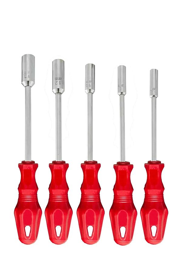 MOONSHOP-Pro Series 6-7-8-10-13 5 Piece Socket Set Socket Screwdriver is Suitable for Home and Industry Use. 1