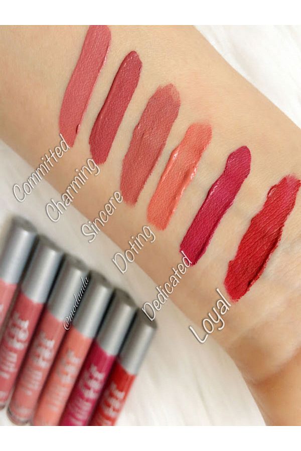 the balm Meet Matte Hughes Liquid Matte Lipsticks 6 piece mini lipstick set CHARMING S NCERE COMM DOTING DEDI. LOYAL Trendyol