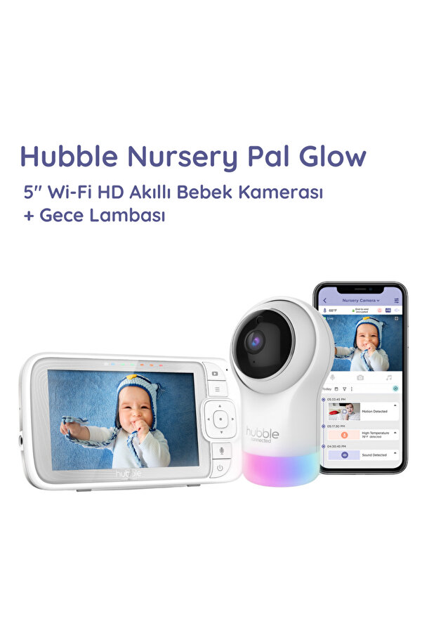 Hubble Nursery Pal Glow+ Wifi Bebek 5" Hd Wi-fi Dijital Bebek Kamerası + Gece Lambası