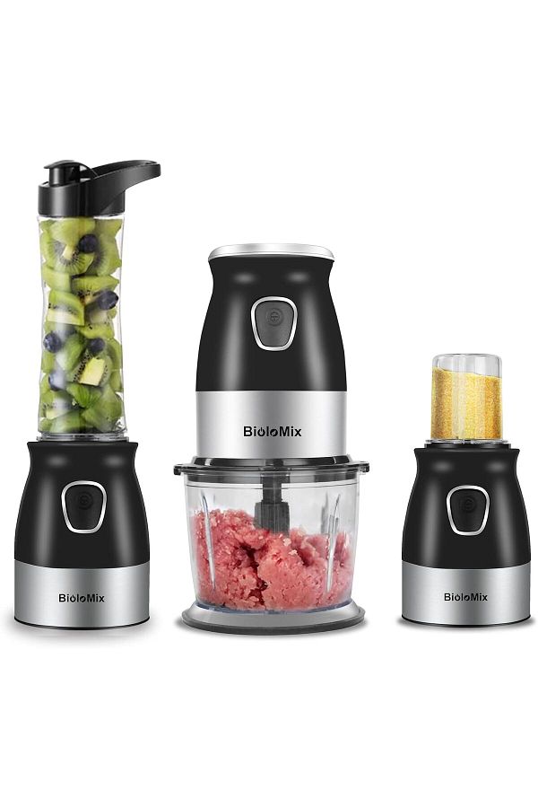 BioloMix-Hand blender 500 W portable personal mixer mixer food processor chopper with bowl 600 ml 1