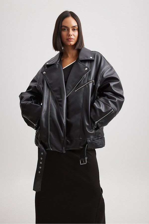 Oversized pu jacket clearance