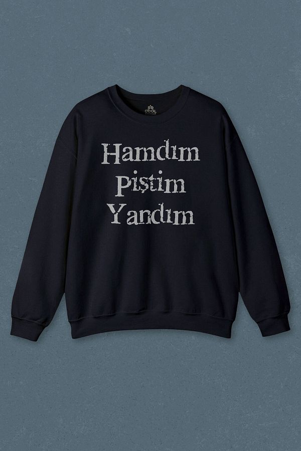 so cool Navy Blue Sweatshirt I m Hungry I m Hungry Mevlana Mesnevi Sufi Printed Unisex Sweat Trendyol
