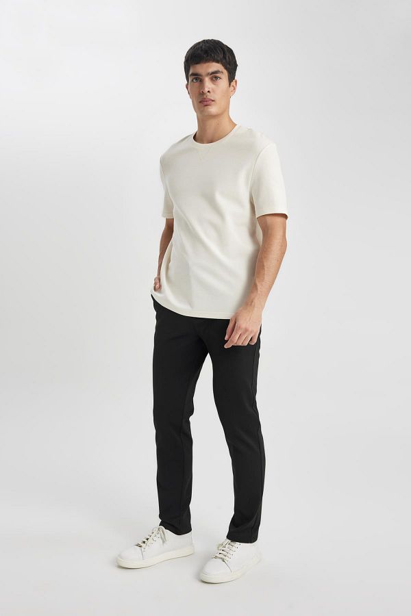 DeFacto-Summer Fabric Jogger Pants Buttoned Basic Straight Leg T6317Az24Sp 1