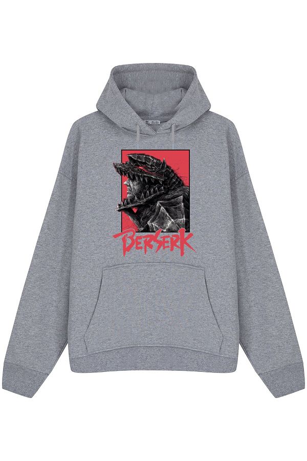 DOT-Unisex Gray Hoodie Berserk, Guts, Anime, Manga, Anime Streetwear 1